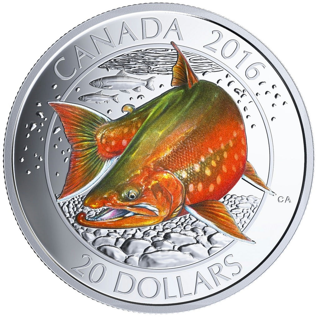 2016 $20 Canadian Salmonids - Arctic Char (#2) Fine Silver (No Tax)