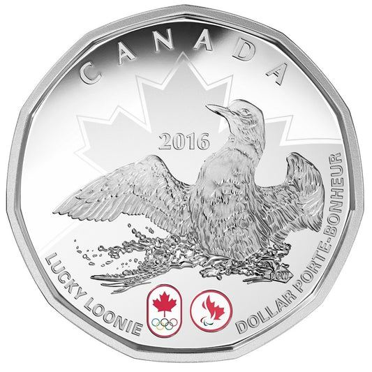 2016 Canada $1 Lucky Loonie Fine Silver Coin (TAX Exempt)