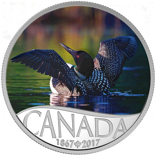 2017 $10 Celebrating Canada's 150th - Common Loon Fine Silver (No Tax)