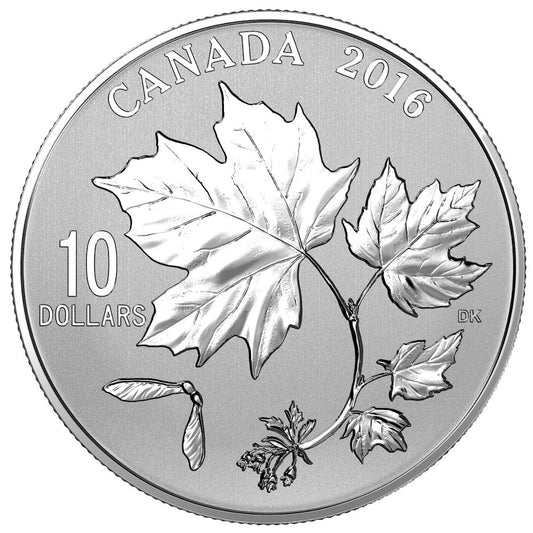 2016 Canada $10 Maple Leaves Fine Silver Coin (TAX Exempt)