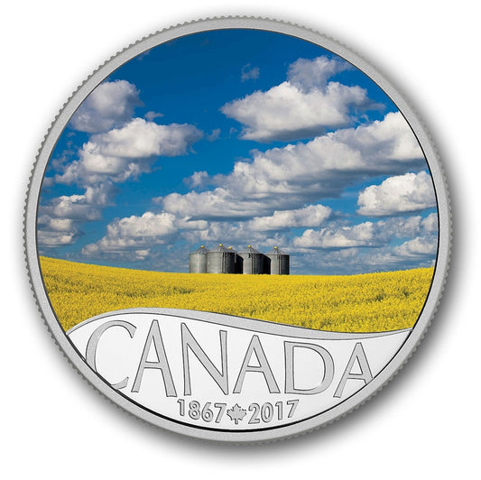 2017 $10 Celebrating Canada's 150th - Canola Field Fine Silver (No Tax)