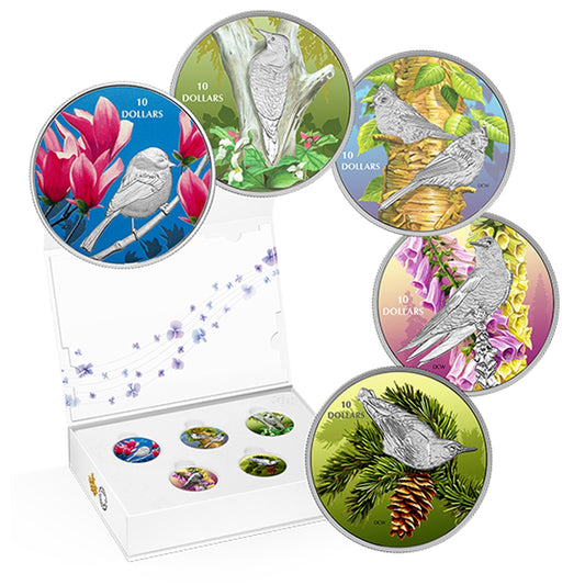 2017 Canada $10 Birds Among Nature's Colours 5-coin Silver Set with Deluxe Box (No Tax)