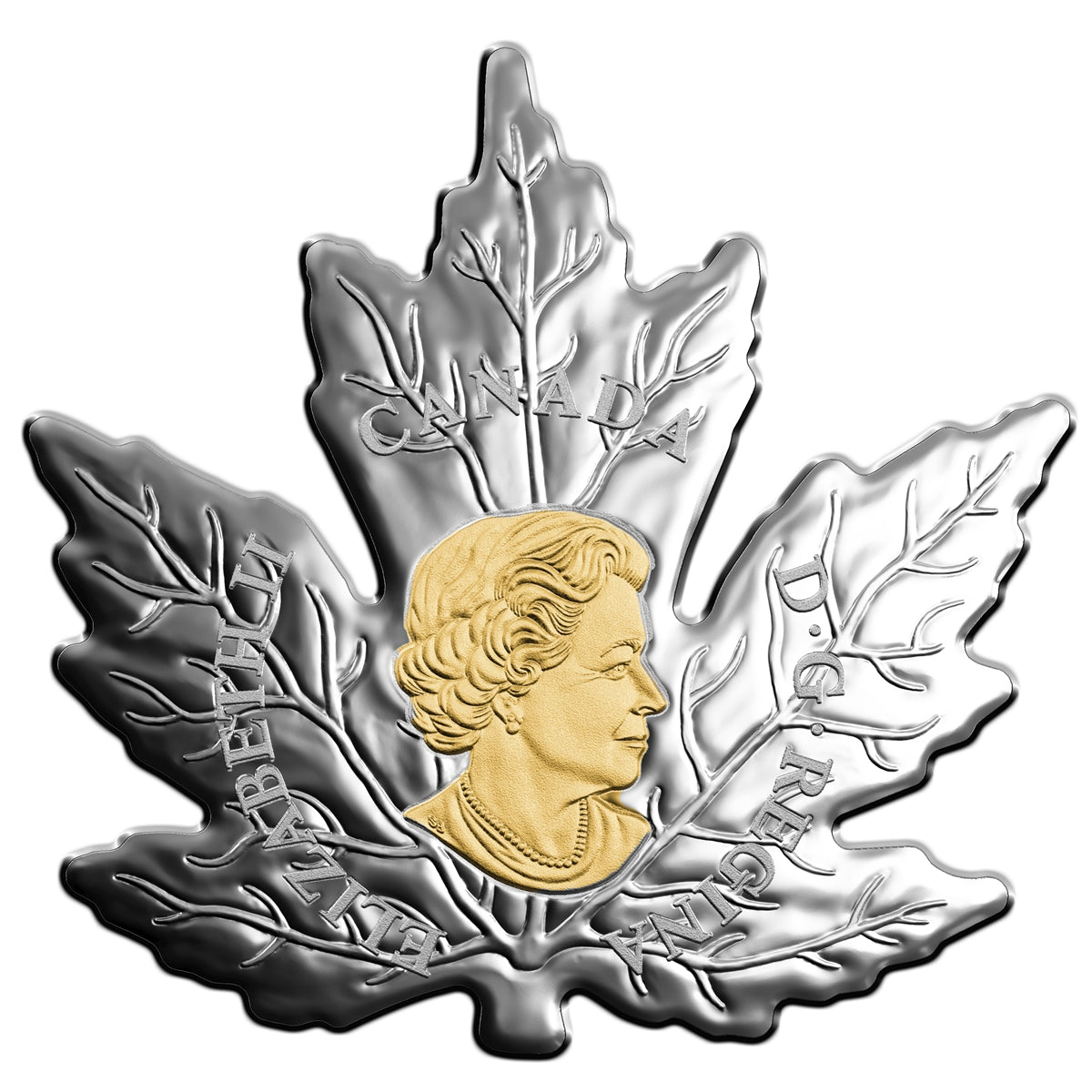 2017 Canada $20 Gilded Silver Maple Leaf Shaped Fine Silver Coin (No Tax)