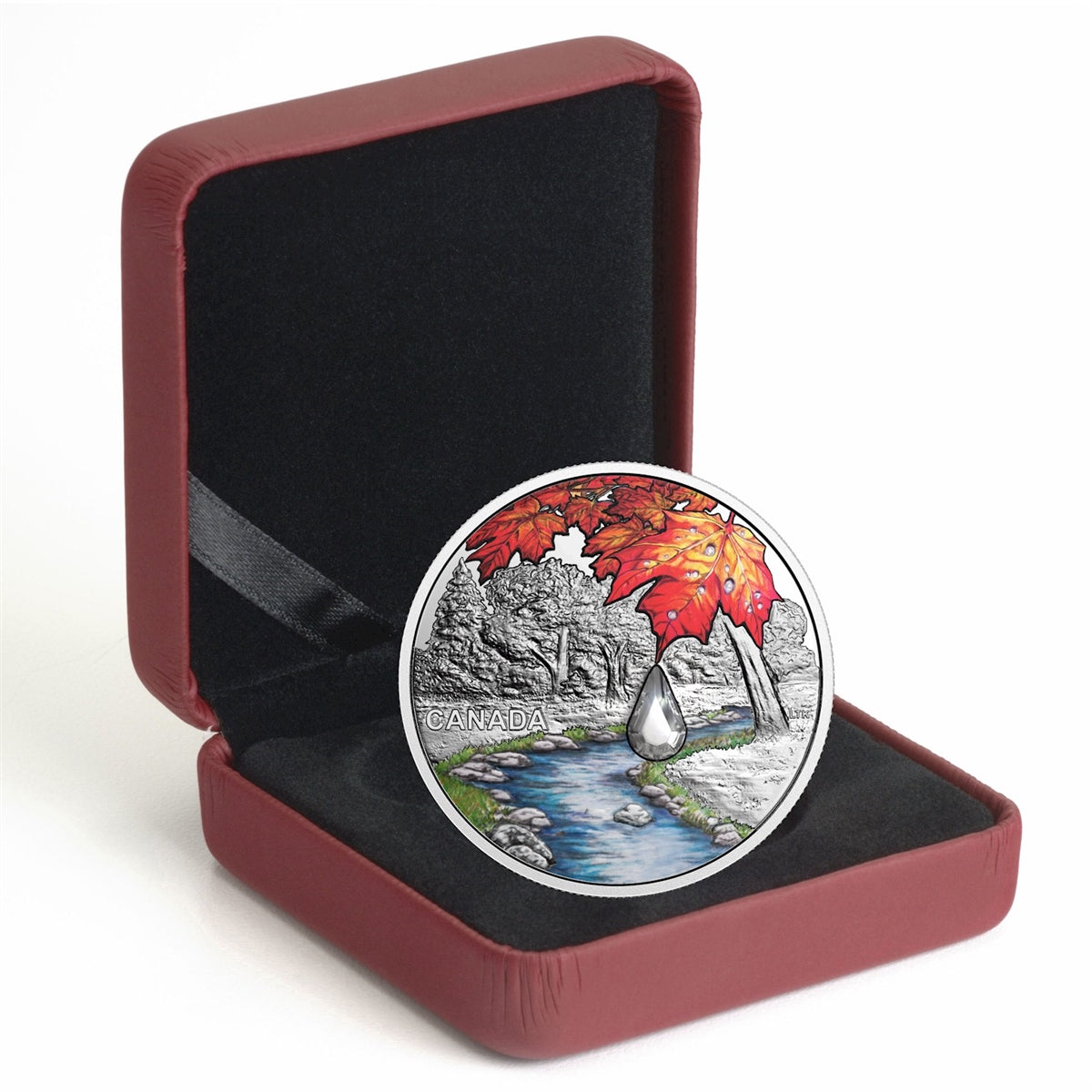 2017 Canada $20 Jewel of the Rain - Sugar Maple Leaves Fine Silver