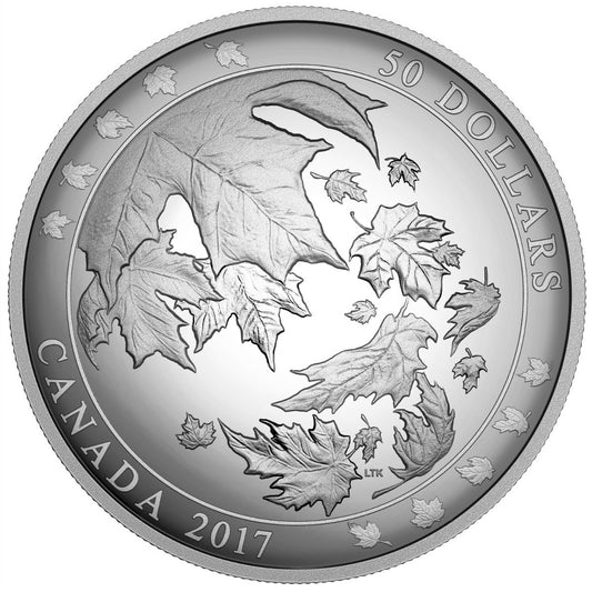 2017 Canada $50 Maple Leaves in Motion 5oz. Fine Silver (No Tax)