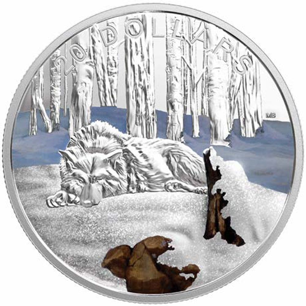 RDC 2017 Canada $20 Glistening North - The Arctic Wolf Silver (No Tax) Issues