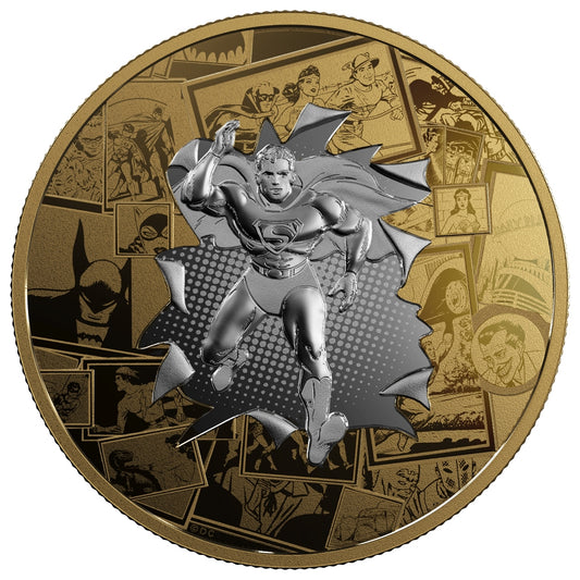 2017 Canada $50 DC Comics Originals - All Star Comics 3oz. Gold Plated Silver (No Tax)