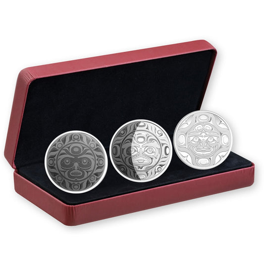 2017 Canada $30 3-Phases of the Moon Fine Silver 3-coin Set (No Tax)