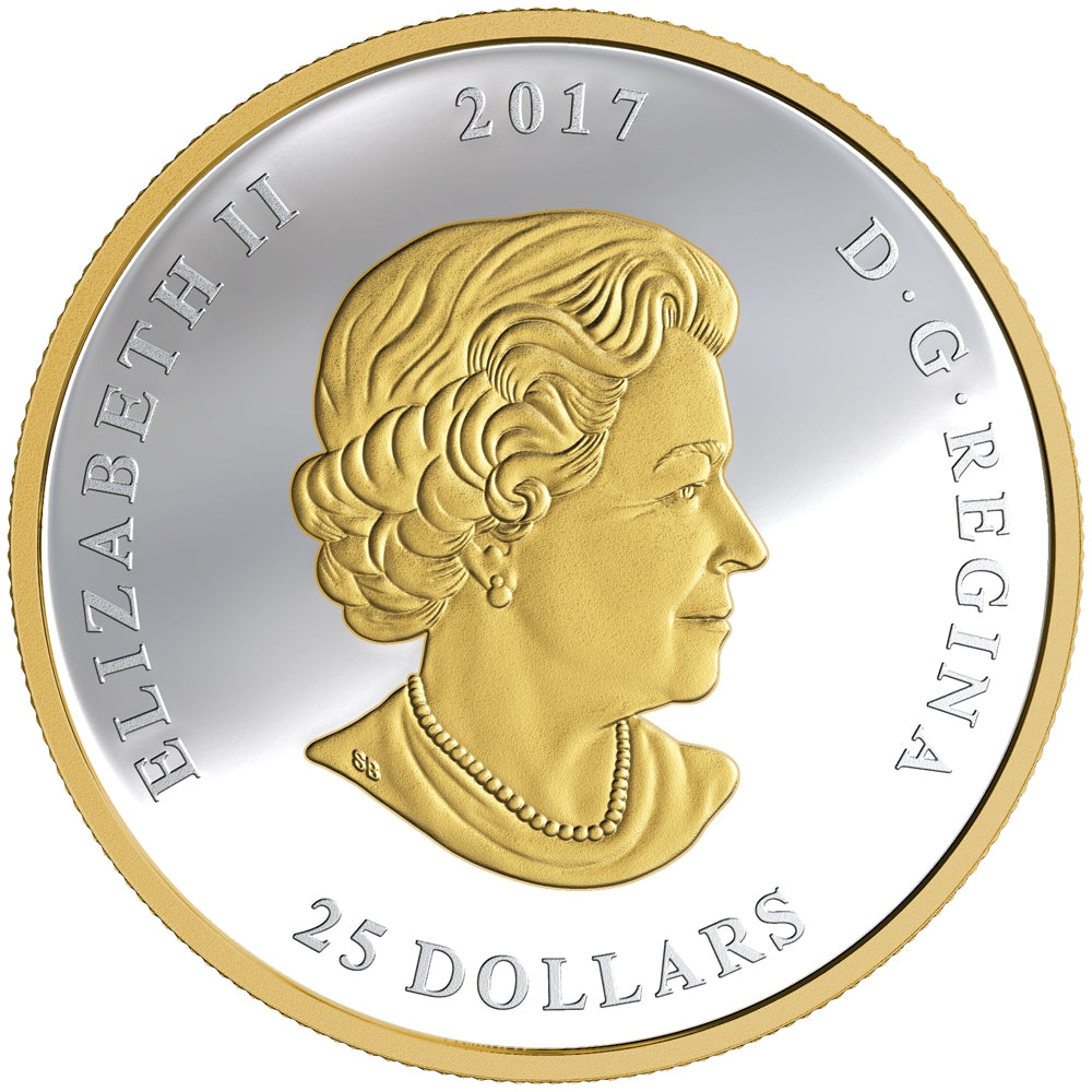 2017 $25 The Great Seal of Canada Gold-Plated Fine Silver Coin (No Tax)