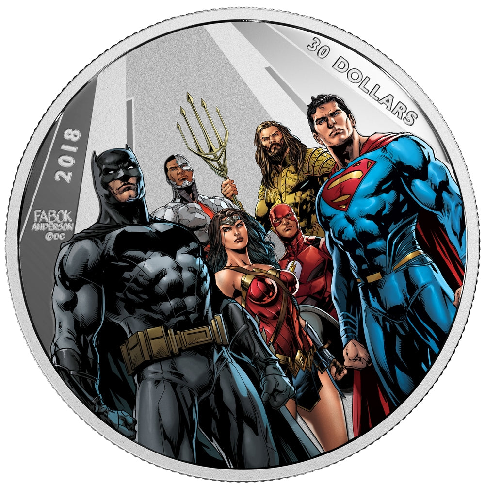 2018 Canada $30 The Justice League - World's Greatest Super Heroes 2oz Silver (No Tax)