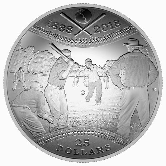 2018 Canada $25 180th Anniversary of Canadian Baseball Fine Silver (No Tax)