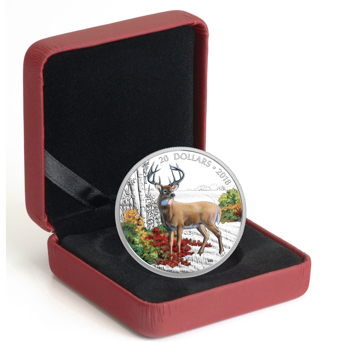 2018 Canada $20 Majestic Wildlife - Wandering White-Tailed Deer Fine Silver (No Tax)