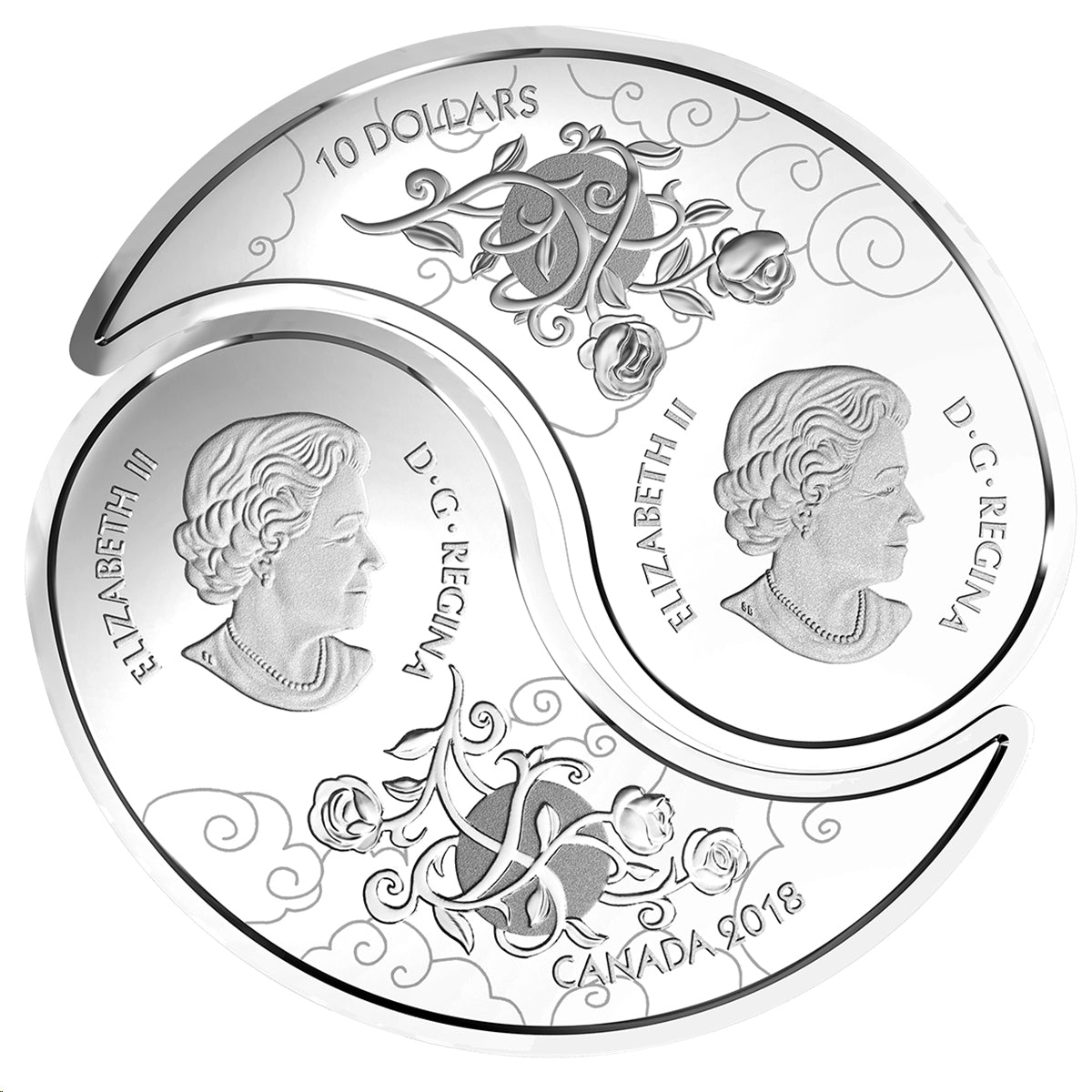 2018 Canada $10 Tiger and Dragon Yin and Yang Silver Coin (TAX Exempt)