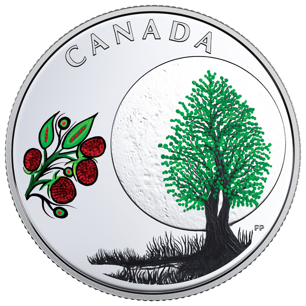 2018 Canada $3 13 Teachings from Grandmother Moon - Raspberry Moon (No Tax)