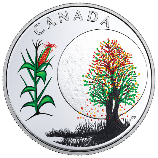 2018 Canada $3 13 Teachings from Grandmother Moon: Corn Moon Silver (No Tax)