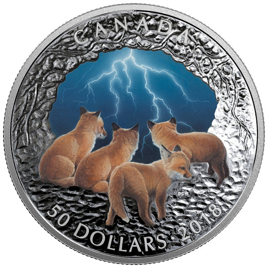 2018 Canada $50 Nature's Light Show - Stormy Night Fine Silver (No Tax)