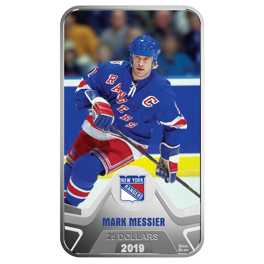 2019 Canada $25 New York Rangers Mark Messier Rectangular (No Tax) small tear in sleeve