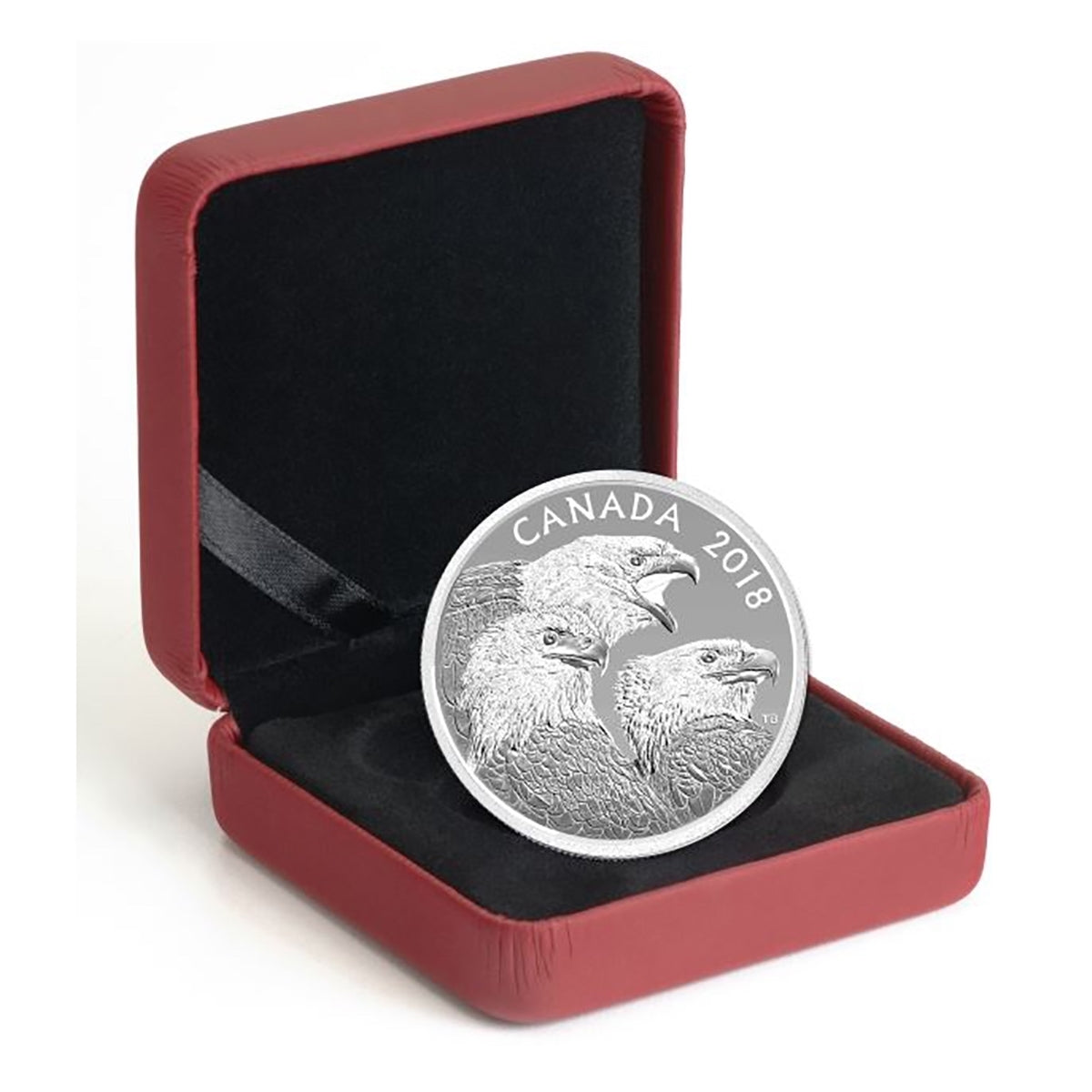 2018 Canada $15 Magnificent Bald Eagles Fine Silver Coin (TAX Exempt)