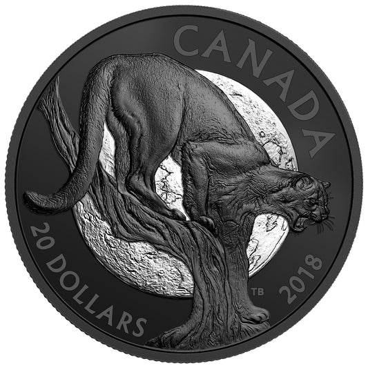 2018 Canada $20 Nocturnal by Nature - Cunning Cougar Fine Silver (No Tax)