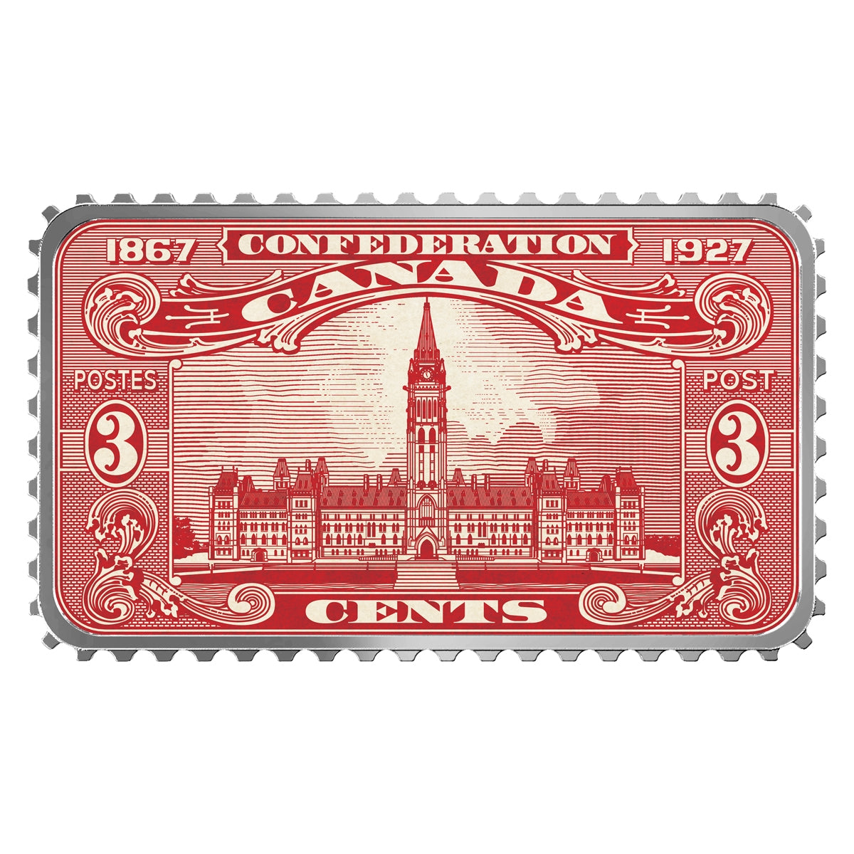 2018 $20 Canada's Historical Stamps - Parliament Building 1927 Confederation (No Tax)