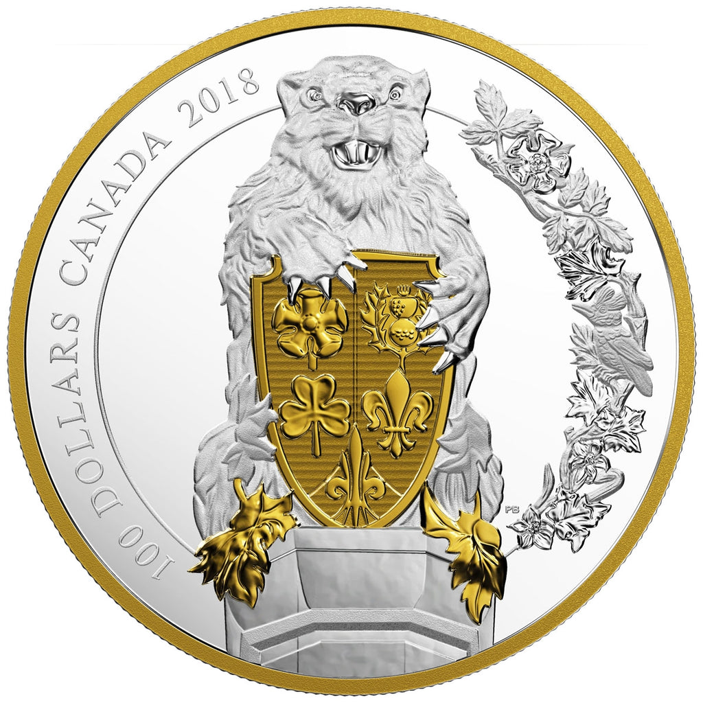 2018 Canada $100 Keepers of Parliament - The Beaver Fine Silver (No Tax)