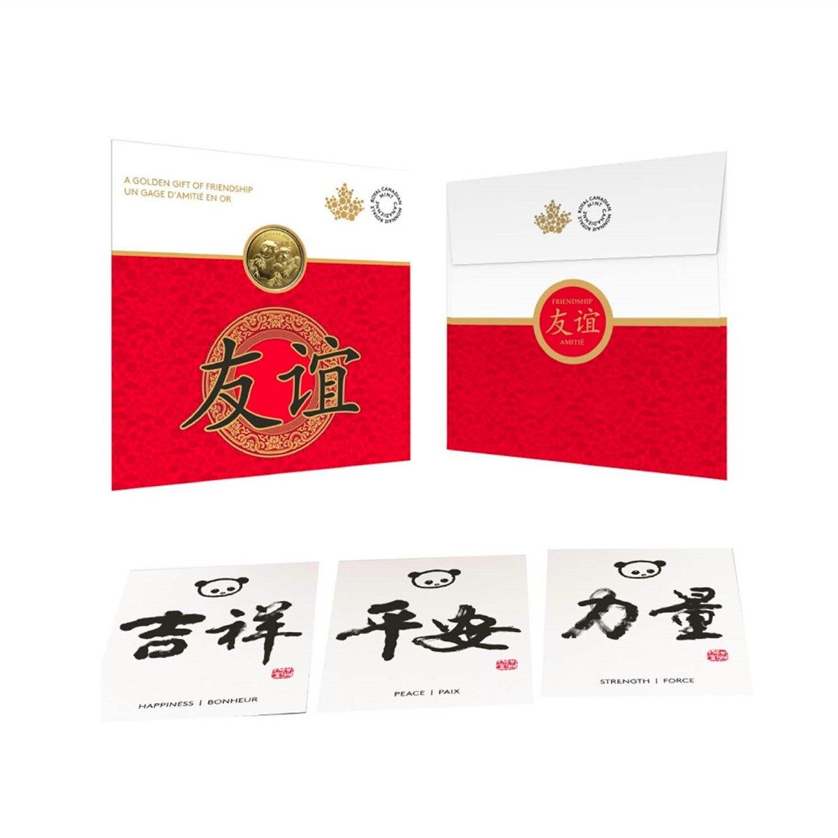 2019 Canada $8 Pandas: A Golden Gift of Friendship Gold Plated Fine Silver (No Tax)