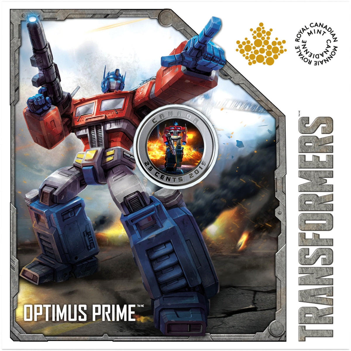 2019 Canada 25-cent Transforming Optimus Prime