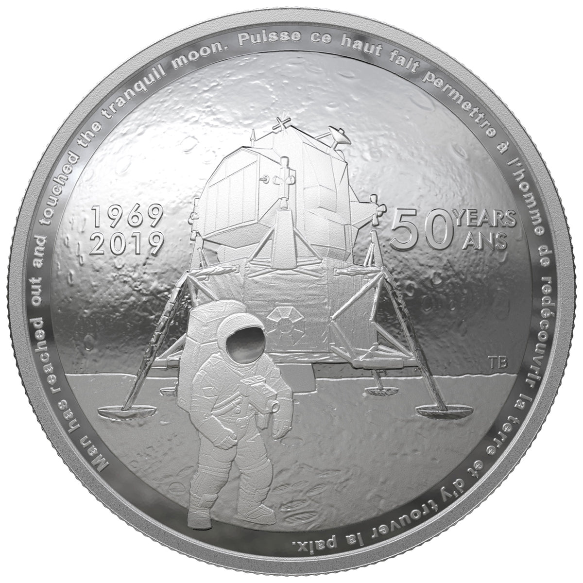 2019 Canada $25 50th Anniversary of the Apollo 11 Moon Landing Fine Silver (No Tax)