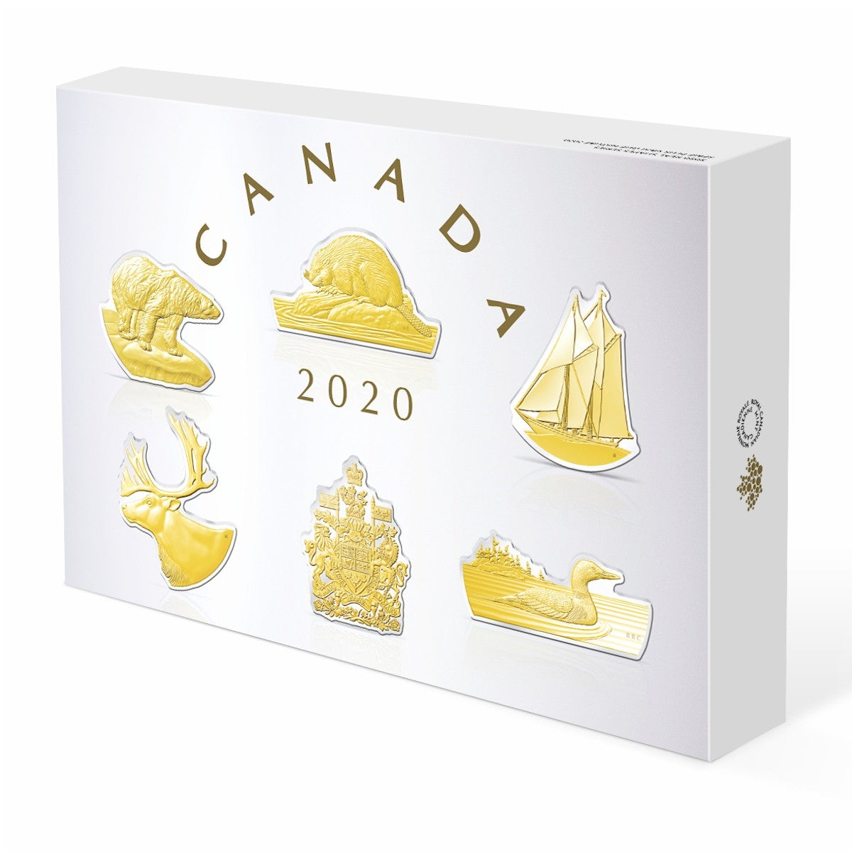 2020 Canada $50 Real Shapes Gold Plated Fine Silver 6-coin Set (No Tax) Scuffed Cardboard Sleeve