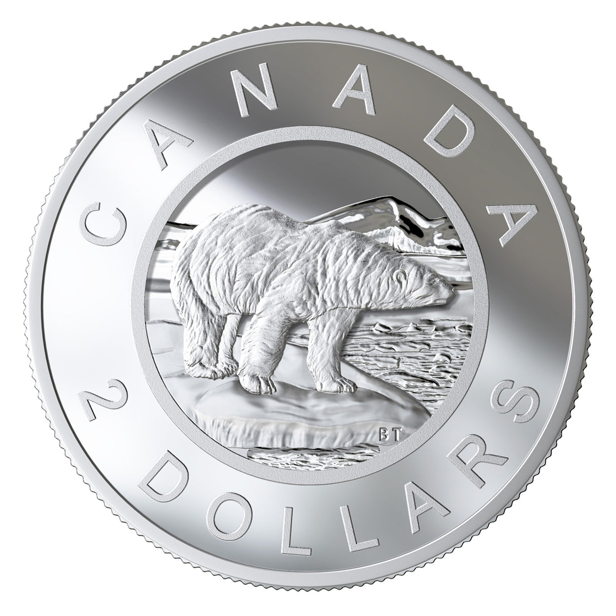 RDC 2019 Canada $2 R&D Lab - Multilayered Polar Bear Fine Silver (No Tax) sleeve ripped