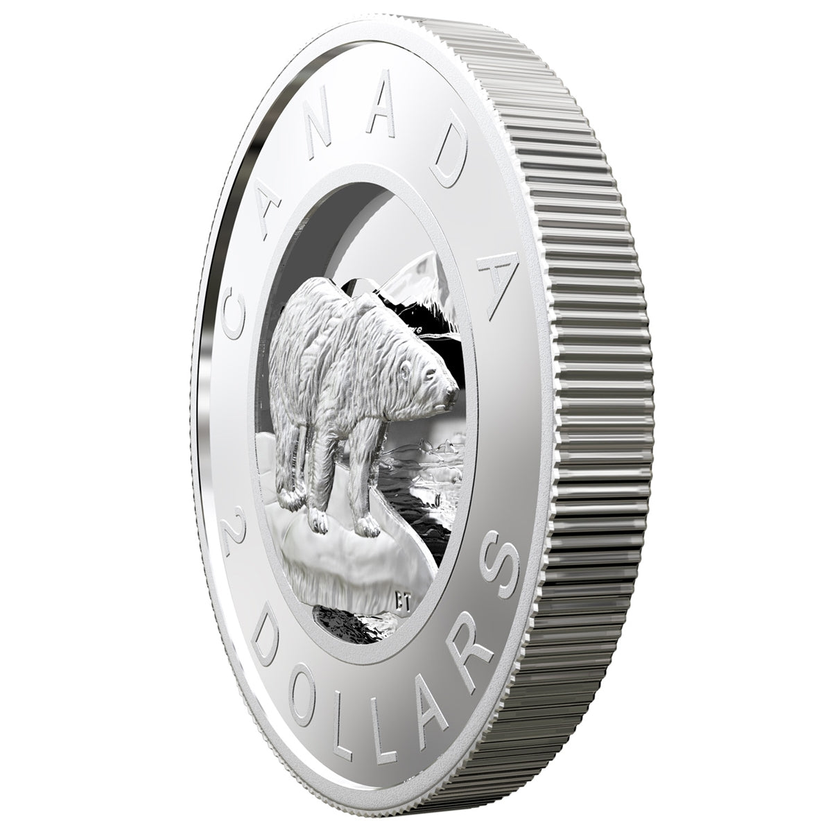 RDC 2019 Canada $2 R&D Lab - Multilayered Polar Bear Fine Silver (No Tax) sleeve ripped