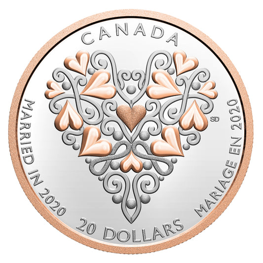 2020 Canada $20 Best Wishes on your Wedding Day Fine Silver (No Tax)