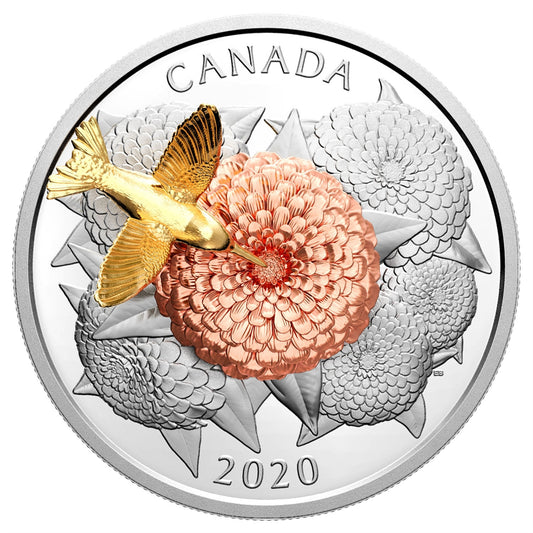 2020 Canada $50 The Hummingbird and the Bloom Fine Silver Coin