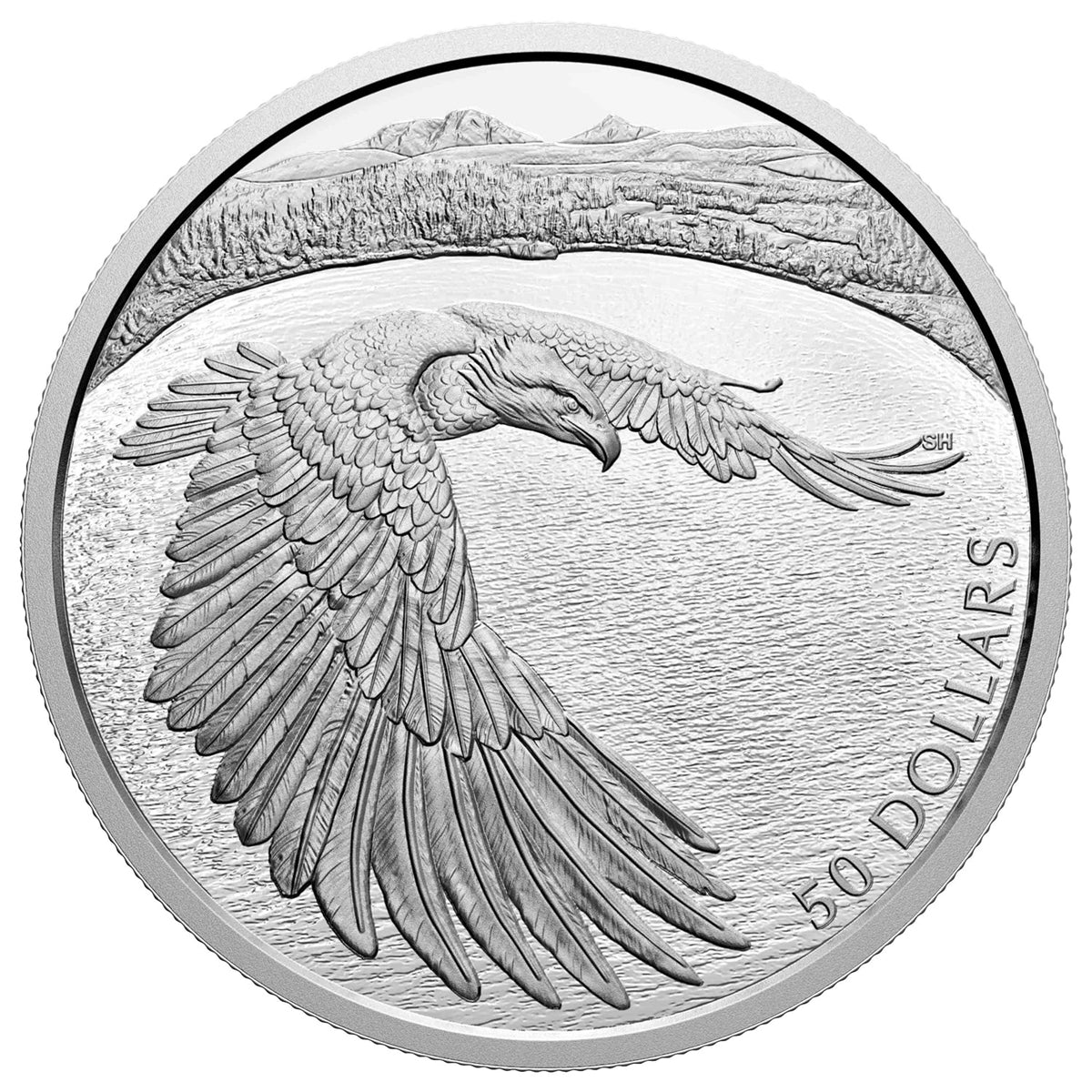 2020 Canada $50 Courageous Bald Eagle Fine Silver (No Tax)