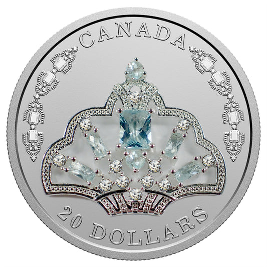 2020 Canada $20 HM Queen Elizabeth II's Brazilian Aquamarine Tiara Silver