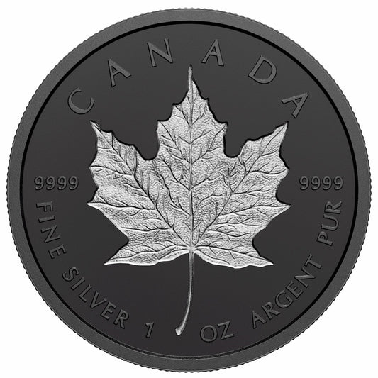 2020 Canada $20 Rhodium-Plated Incuse 1oz. Fine Silver Maple Leaf (NO Tax)