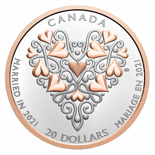 2021 Canada $20 Best Wishes on Your Wedding Day Fine Silver (No Tax)