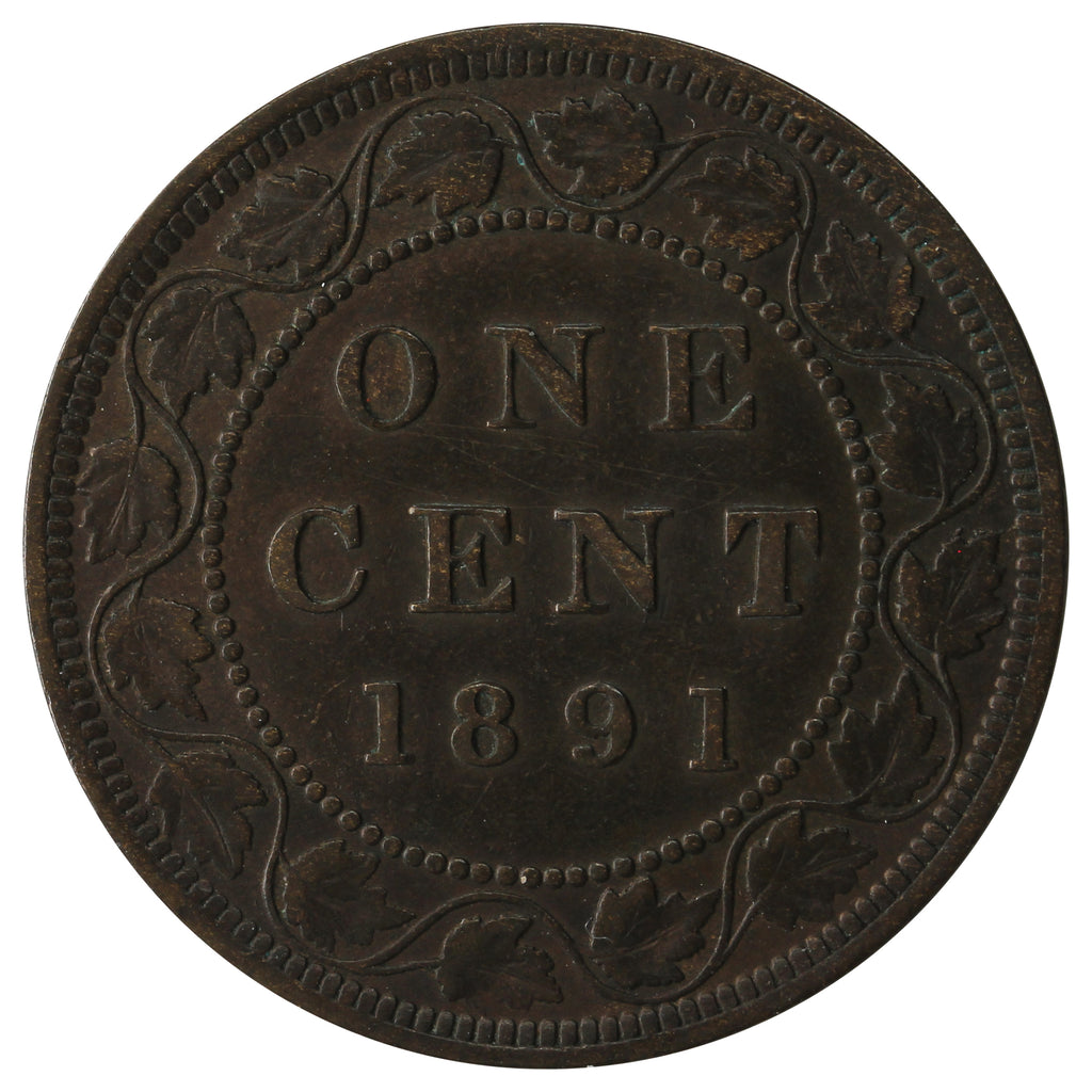 1891 LDLL Obv. 3 Canada 1-cent VF-EF (VF-30)