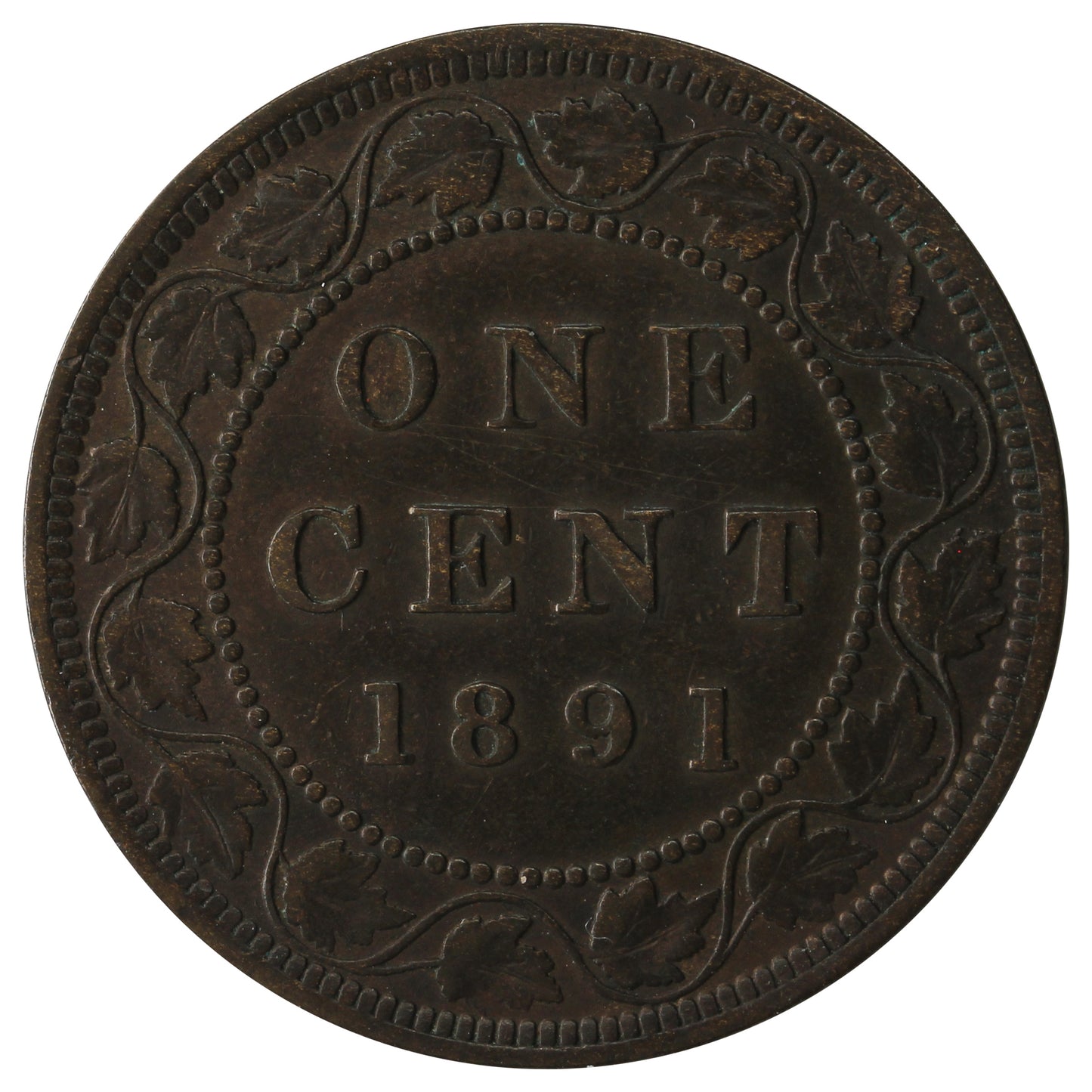 1891 LDLL Obv. 3 Canada 1-cent VF-EF (VF-30)