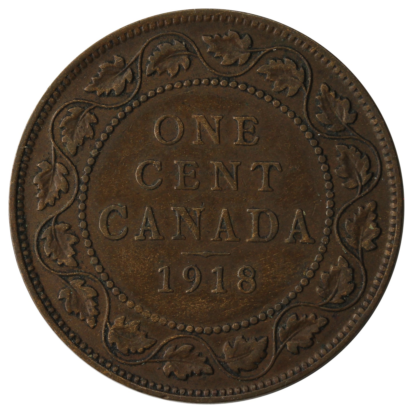 1918 Canada 1-cent F-VF (F-15)