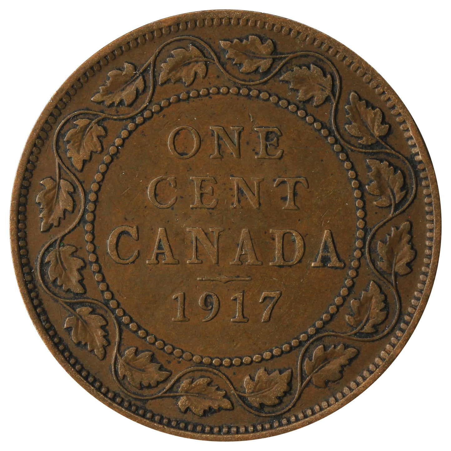 1917 Canada 1-cent F-VF (F-15)