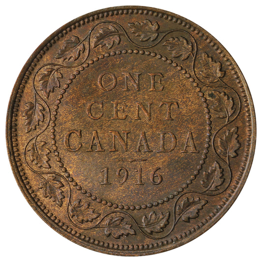 1916 Canada 1-cent AU-UNC (AU-55)