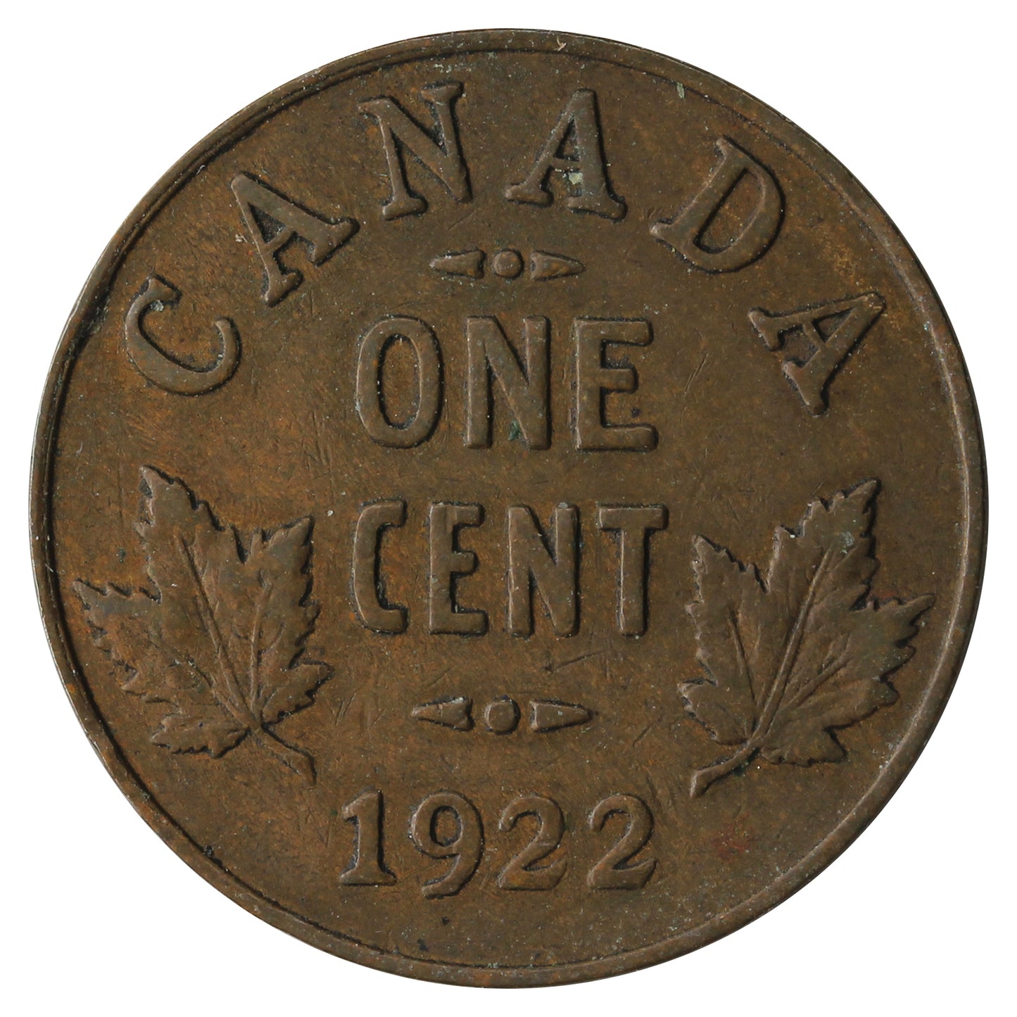 1922 Canada 1-cent F-VF (F-15)