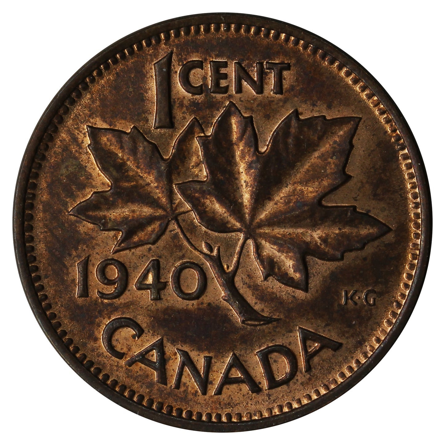 1940 Canada 1-cent Almost Uncirculated (AU-50)