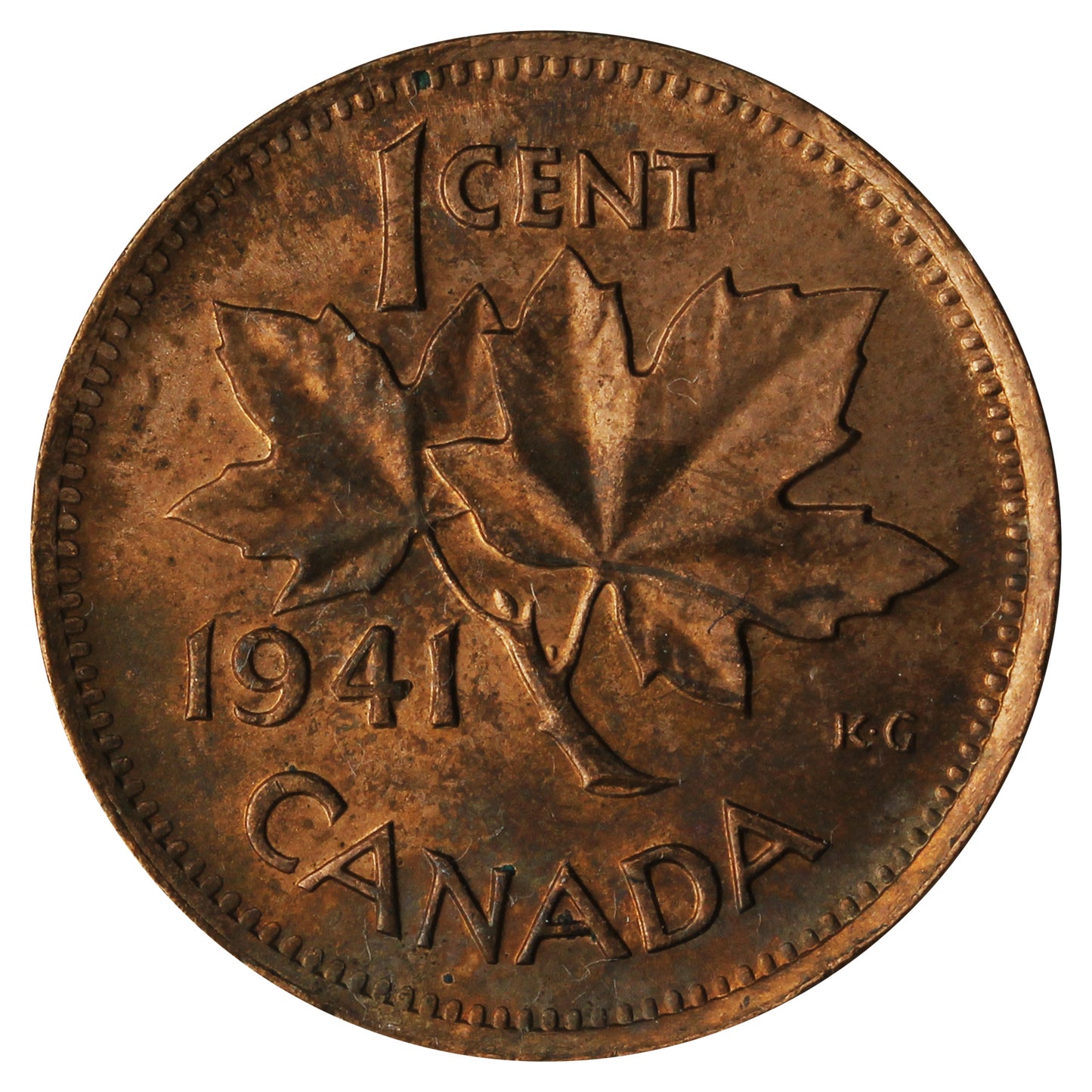 1941 Canada 1-cent UNC+ (MS-62)