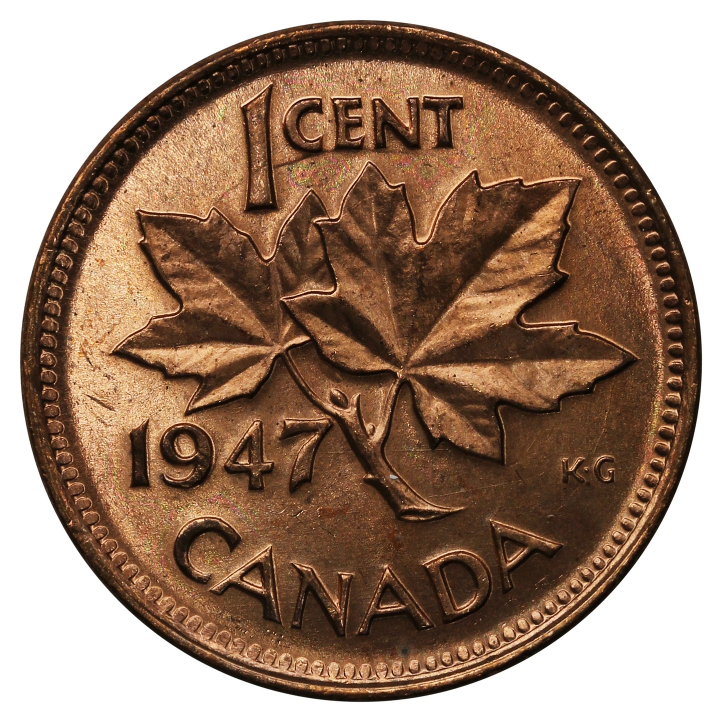 1947 Canada 1-cent Brilliant Uncirculated (MS-63)