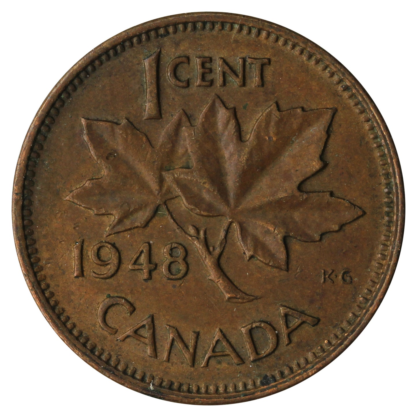 1948 A To Denticle Canada 1-cent Circulated