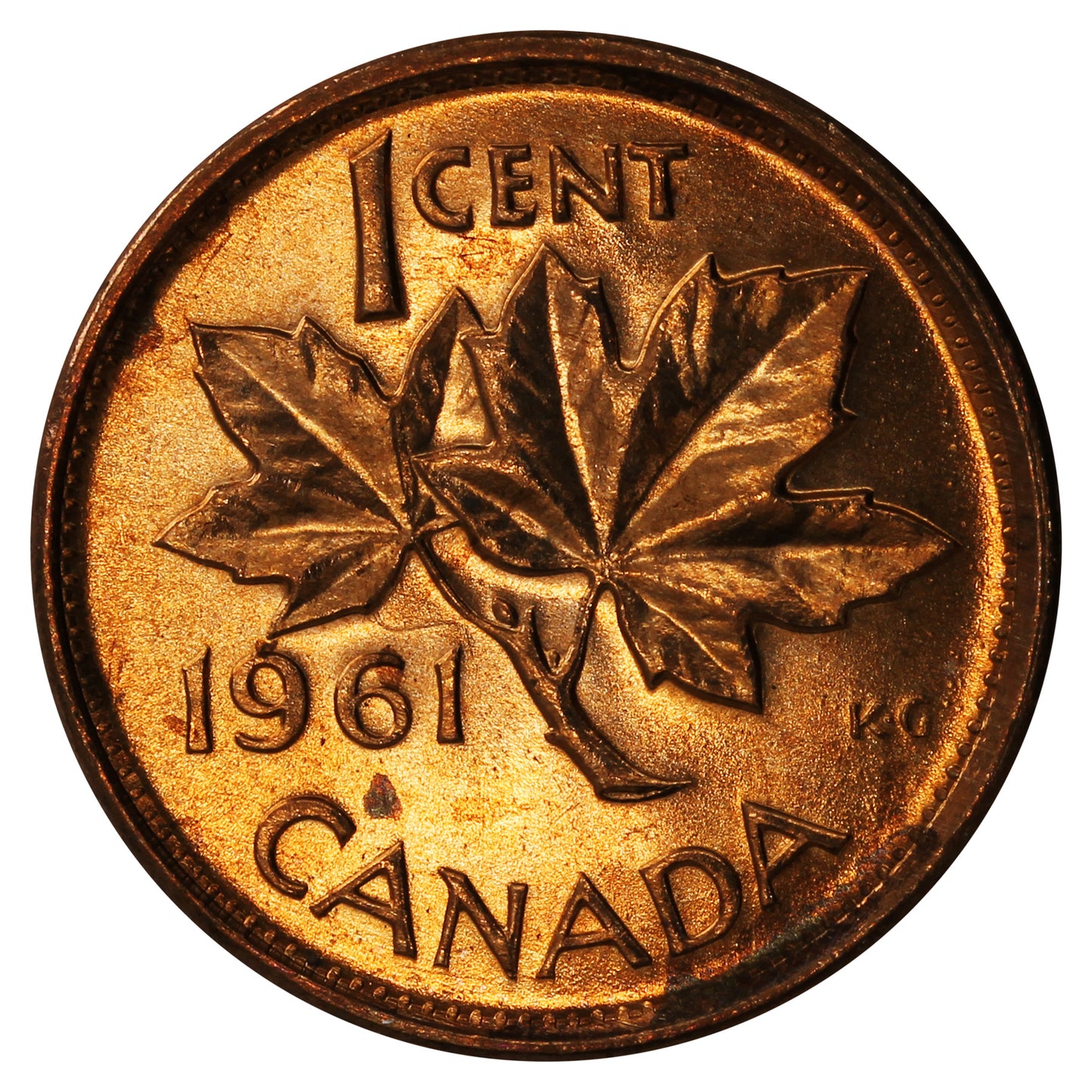 1961 Canada 1-cent Brilliant Uncirculated (MS-63)