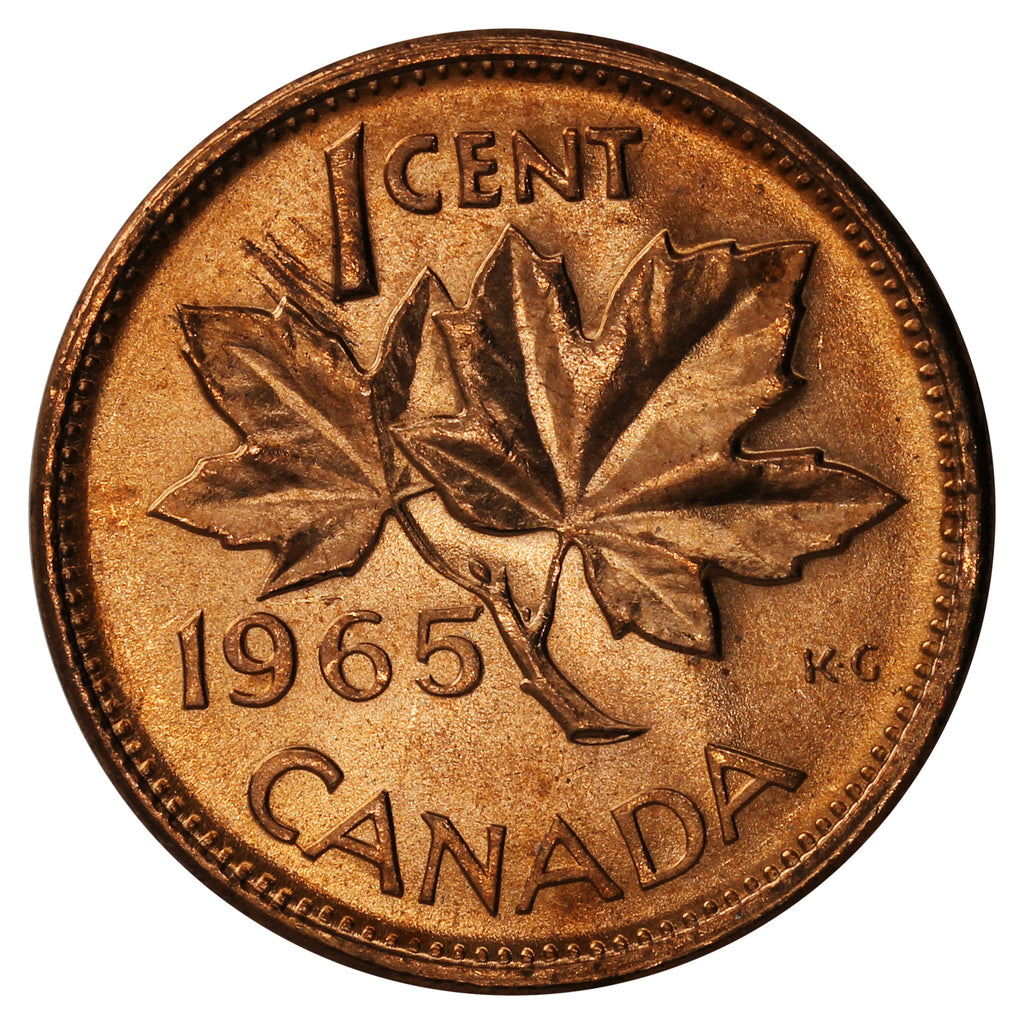 1965 Var. 1 SB P5 Canada 1-cent Brilliant Uncirculated (MS-63)