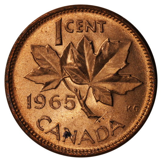 1965 Var. 3 LB B5 Canada 1-cent Brilliant Uncirculated (MS-63)